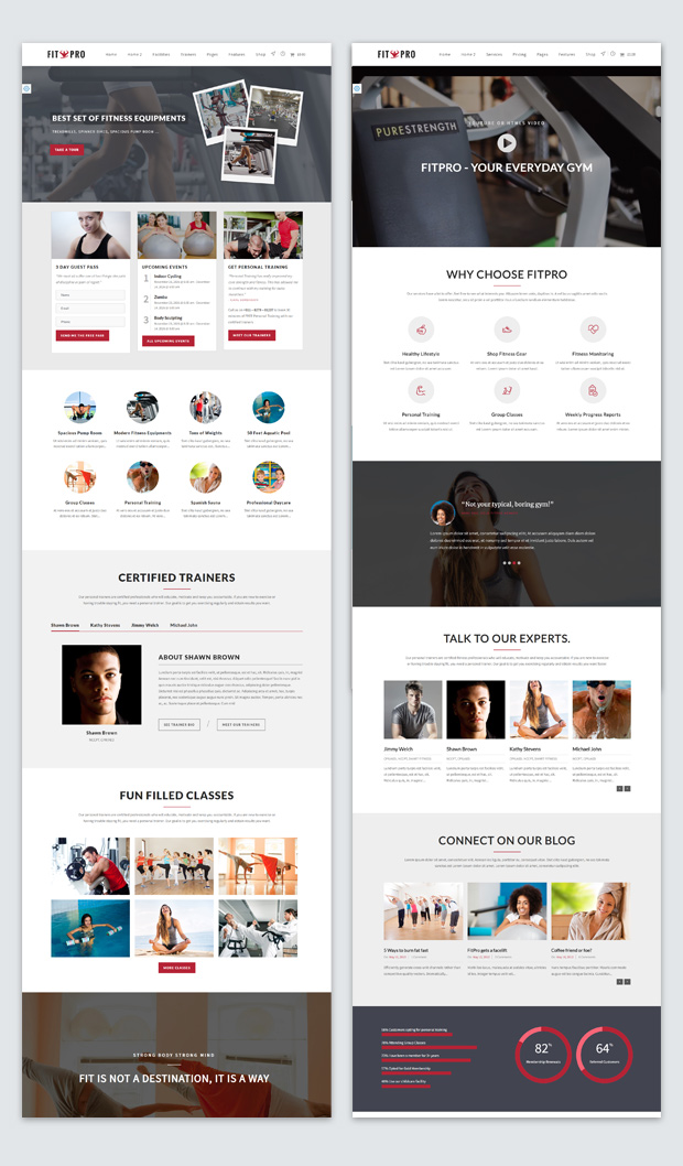 FitPro Theme Features